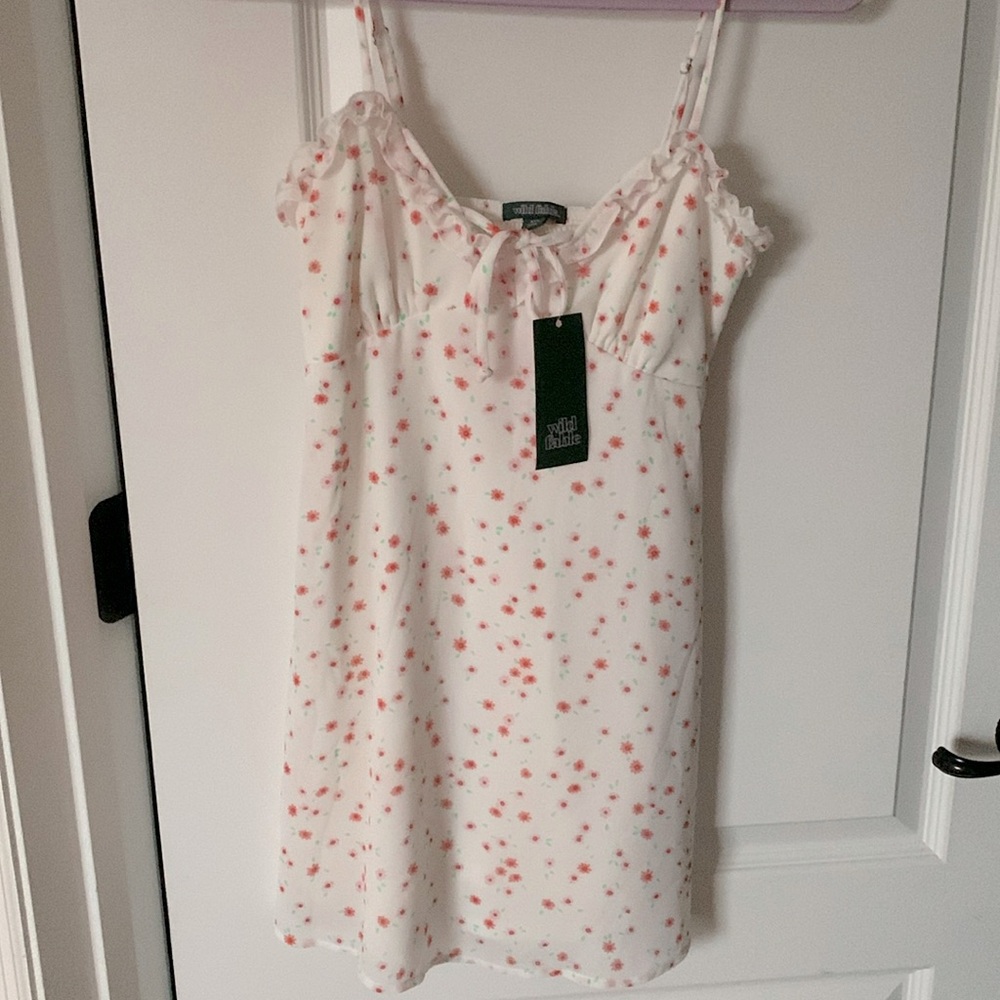 White Floral Mini Dress